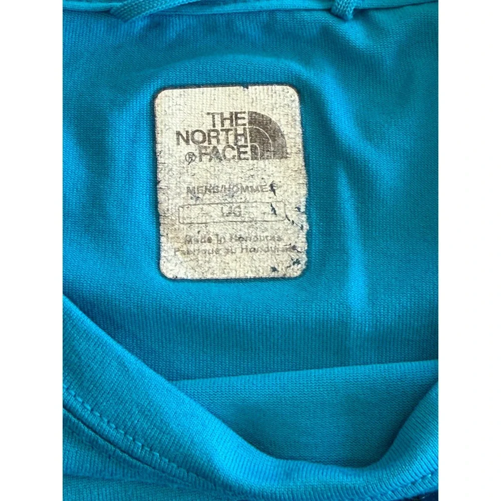 The North Face Mens VaporWick Blue Vertical Logo Graphic Active T-Shirt Large